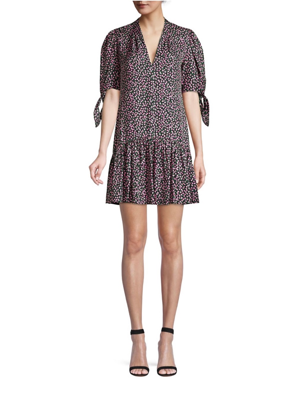 Rebecca Taylor Silk Blend Wild Rose Mini Dress